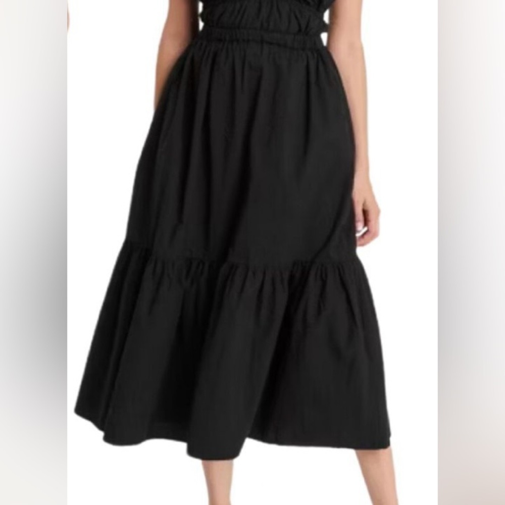 Universal Thread Black Tiered cotton stretch waist  Skirt with pockets